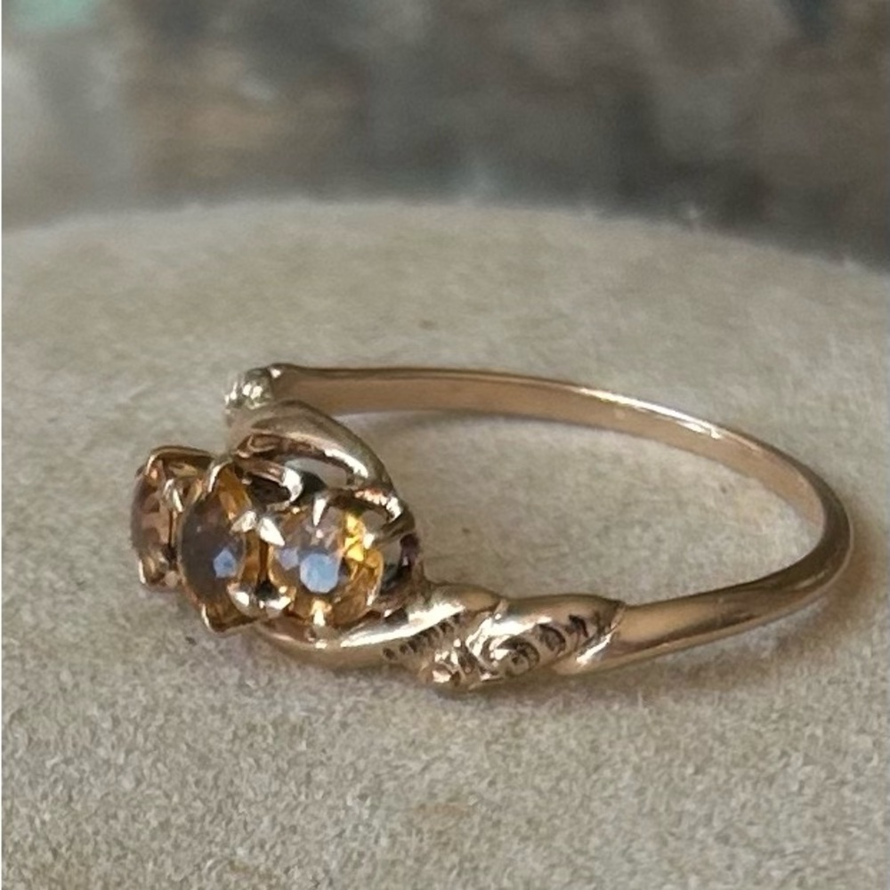 Antique 14k Citrine Ring - Picture 5 of 11
